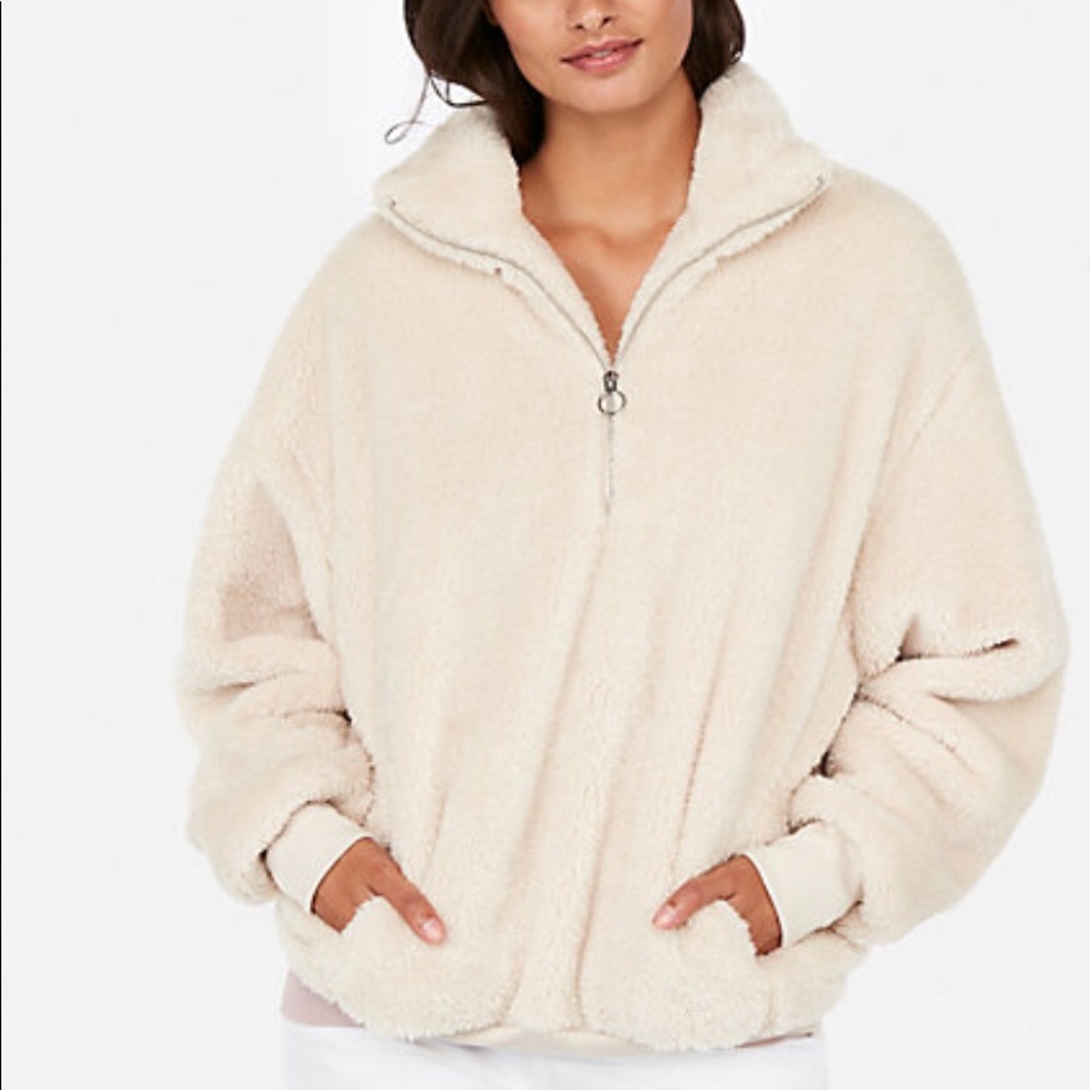 Express One Eleven Fleece Quarter-zip Sweater